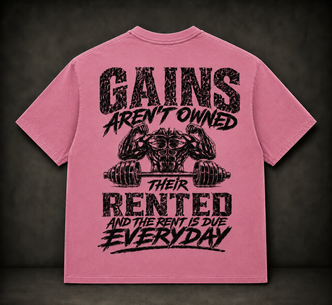 Short Sleeve Oversized Washed T-Shirt (Gains)
