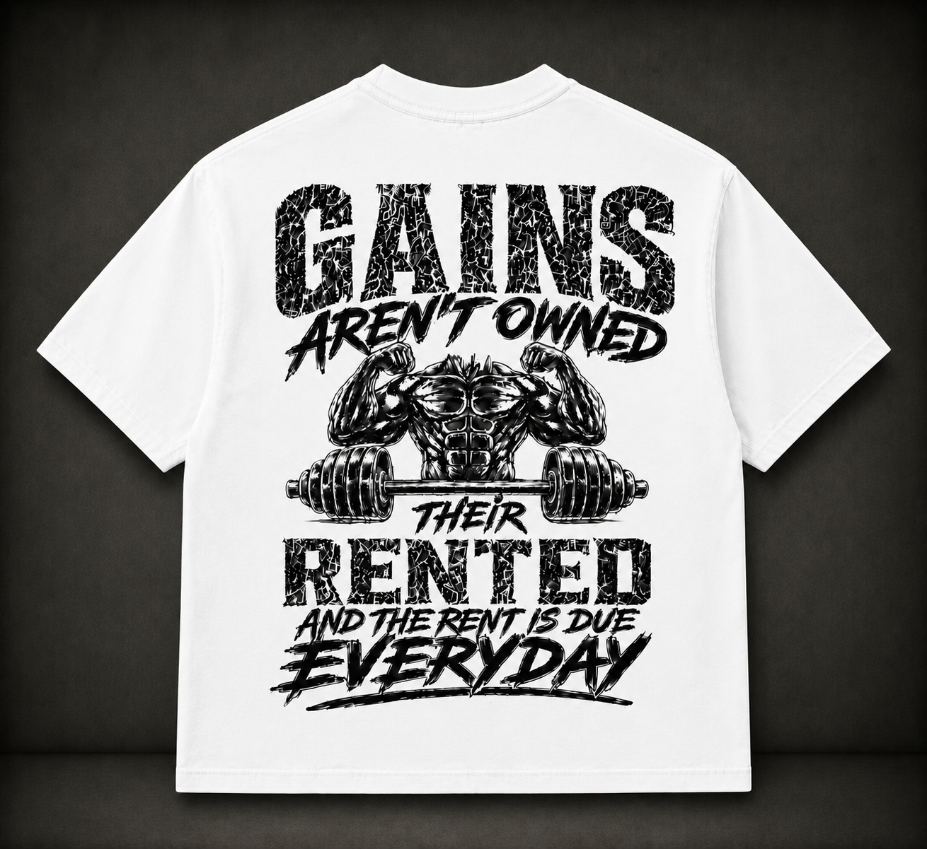 Short Sleeve Oversized Washed T-Shirt (Gains)