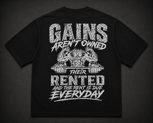 Short Sleeve Oversized Washed T-Shirt (Gains)