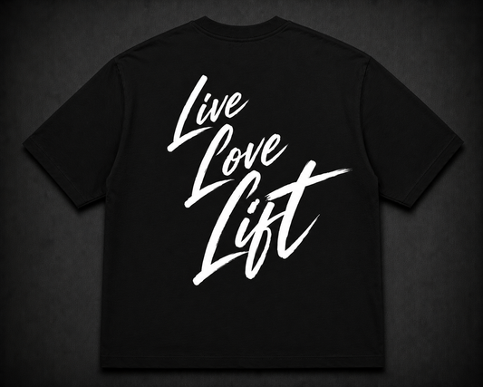 Short Sleeve Oversized T-Shirt (Live, Love, Lift)