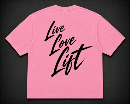 Short Sleeve Oversized T-Shirt (Live, Love, Lift)