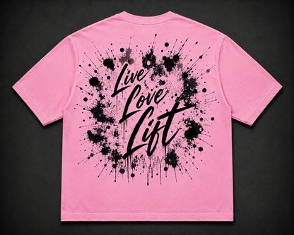 Short Sleeve Oversized T-Shirt (Live, Love, Lift Graf)