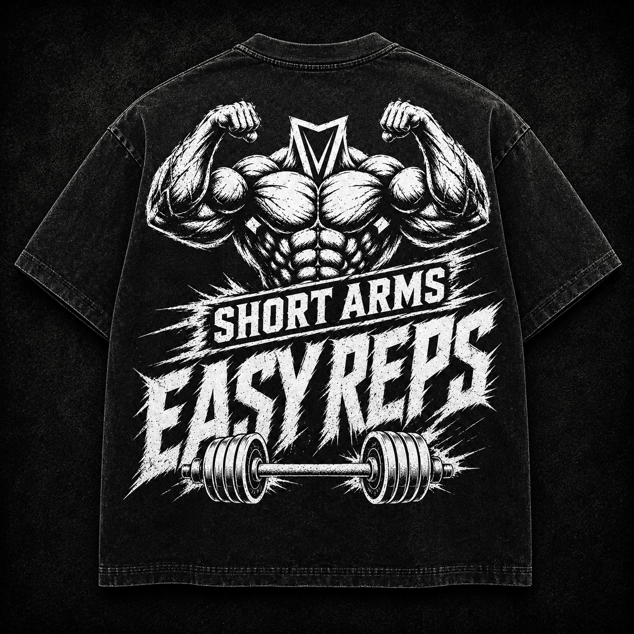Short Sleeve Oversized Washed T-Shirt (Short Arms Easy Reps)