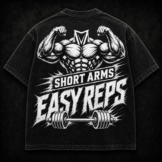 Short Sleeve Oversized Washed T-Shirt (Short Arms Easy Reps)