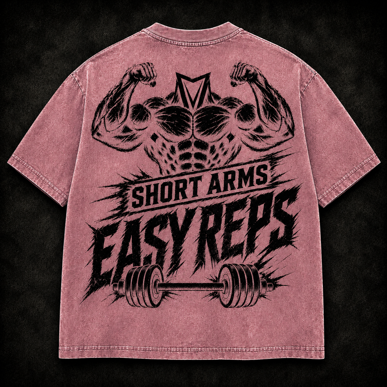 Short Sleeve Oversized Washed T-Shirt (Short Arms Easy Reps)