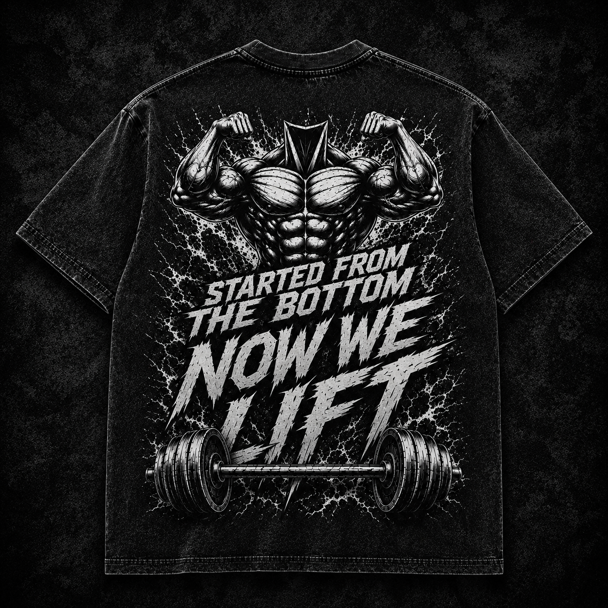 Short Sleeve Oversized Washed T-Shirt (Started From The Bottom)