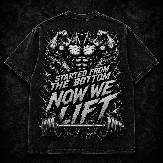 Short Sleeve Oversized Washed T-Shirt (Started From The Bottom)