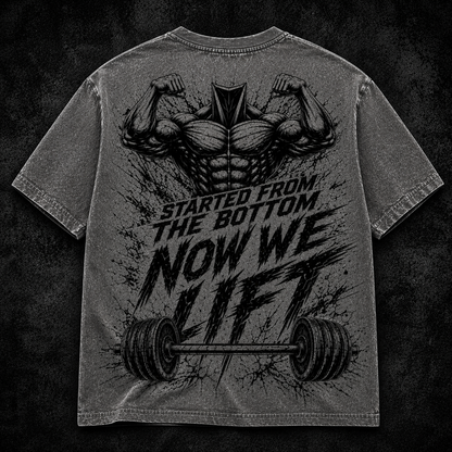 Short Sleeve Oversized Washed T-Shirt (Started From The Bottom)