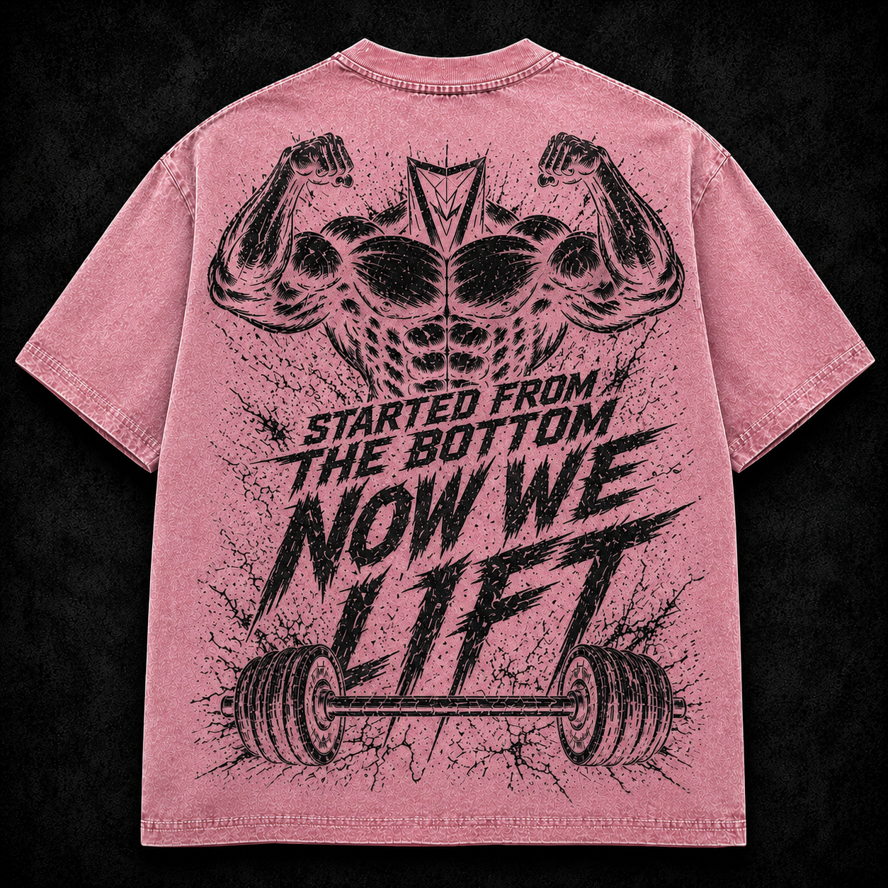 Short Sleeve Oversized Washed T-Shirt (Started From The Bottom)