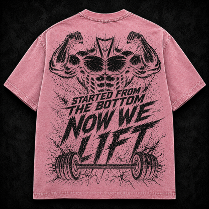 Short Sleeve Oversized Washed T-Shirt (Started From The Bottom)