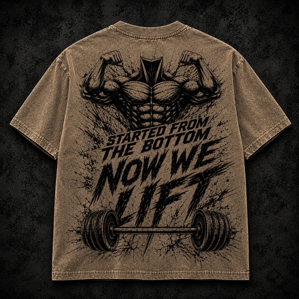 Short Sleeve Oversized Washed T-Shirt (Started From The Bottom)