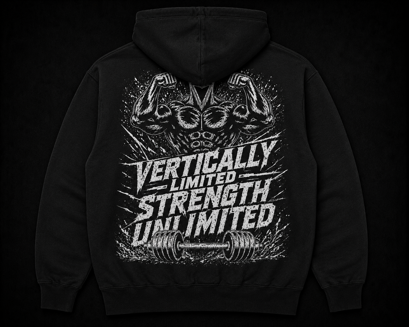 Black Hoodie (Vertically Limited Strength Unlimited)