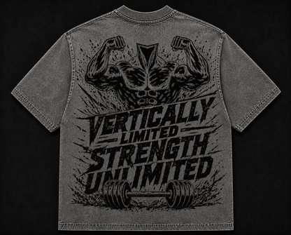 Short Sleeve Oversized Washed T-Shirt (Vertically Limited Strength Unlimited)