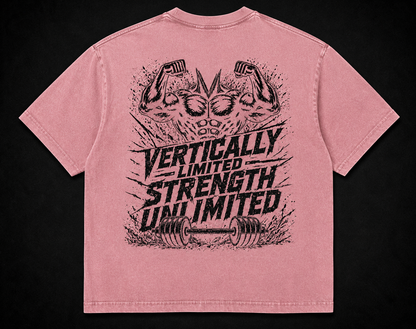 Short Sleeve Oversized Washed T-Shirt (Vertically Limited Strength Unlimited)