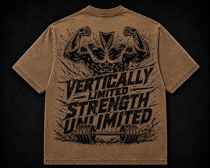Short Sleeve Oversized Washed T-Shirt (Vertically Limited Strength Unlimited)